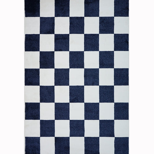 Plaid Rug | D.Blue & Super Soft