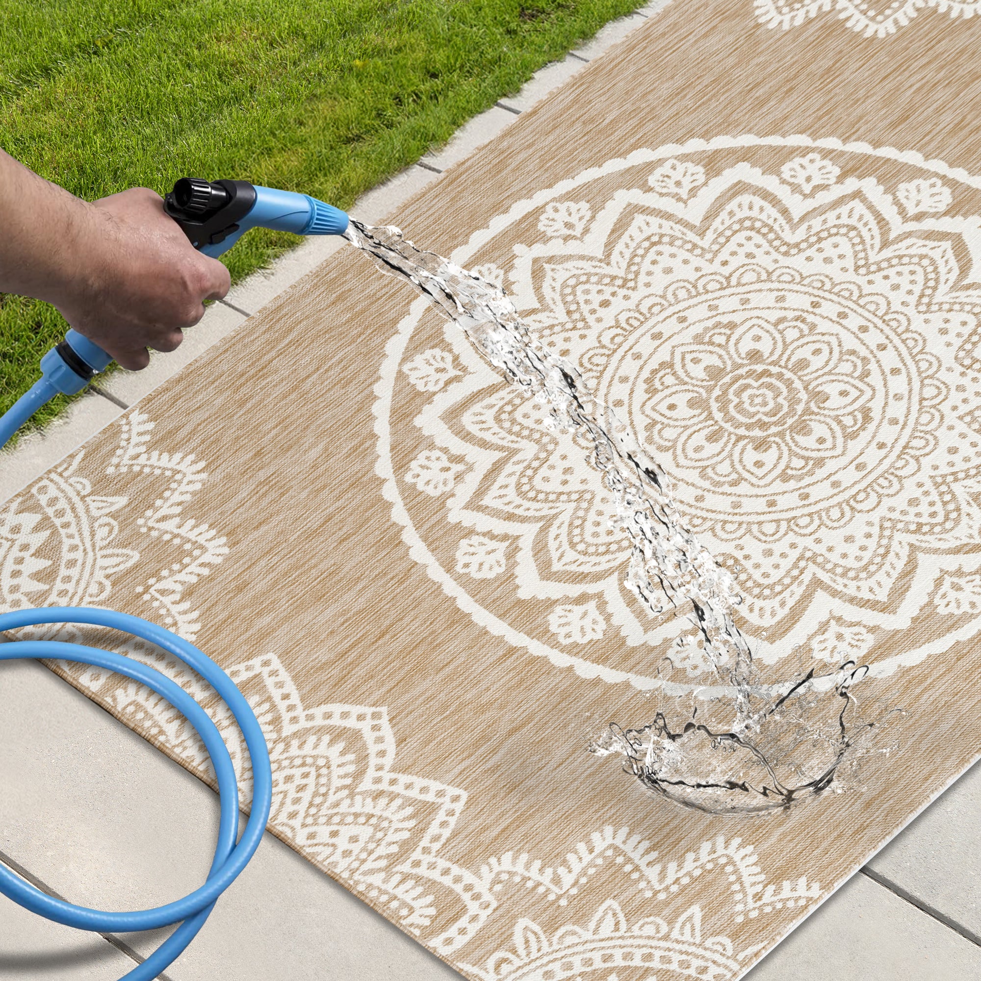 Outdoor Rugs Mandala -Natural / Cream