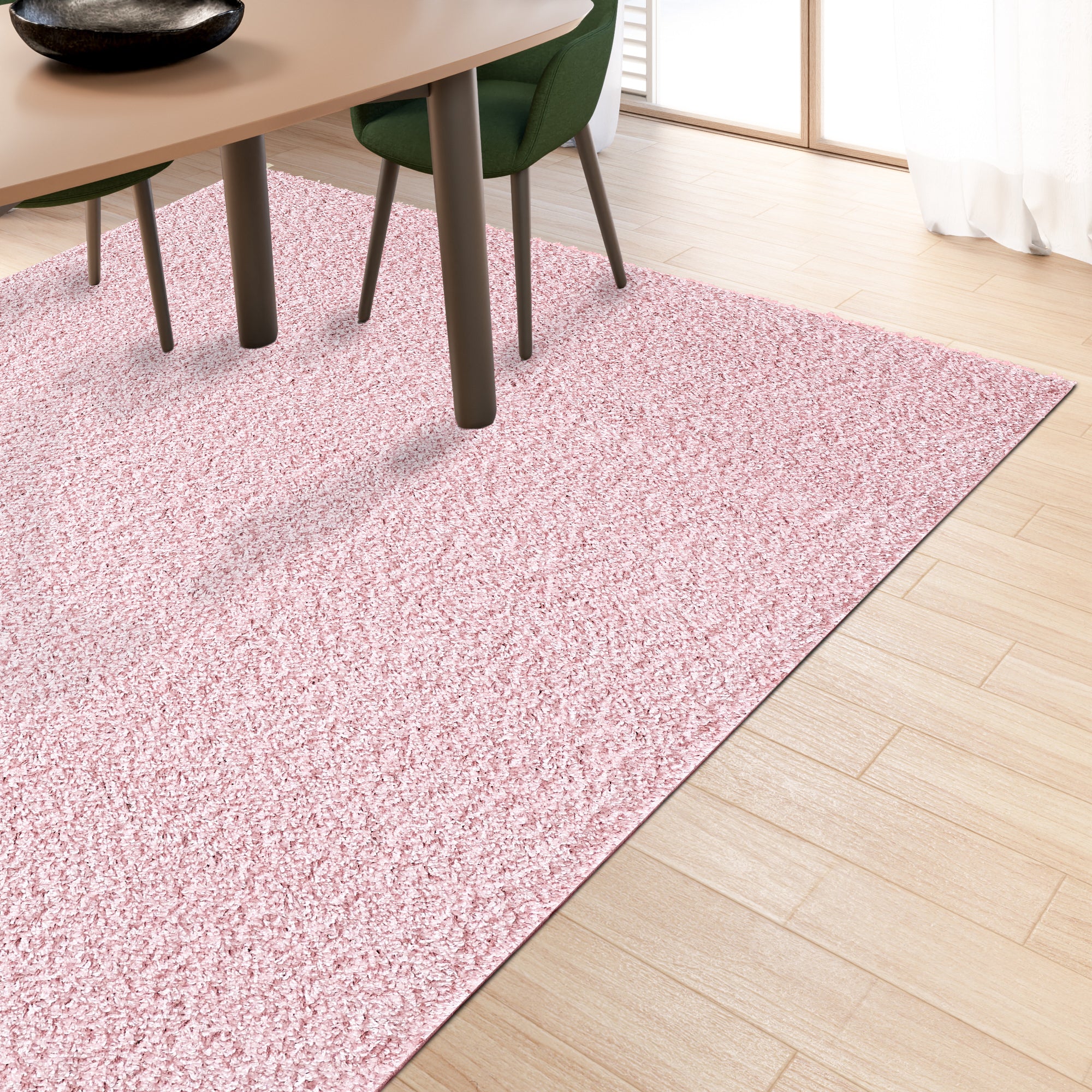 homeart Area Rug - Super Soft Shaggy Rugs For The Living Rooms, Bedrooms And Kitchen - Modern, Easy To Clean Carpet -Pink Rose