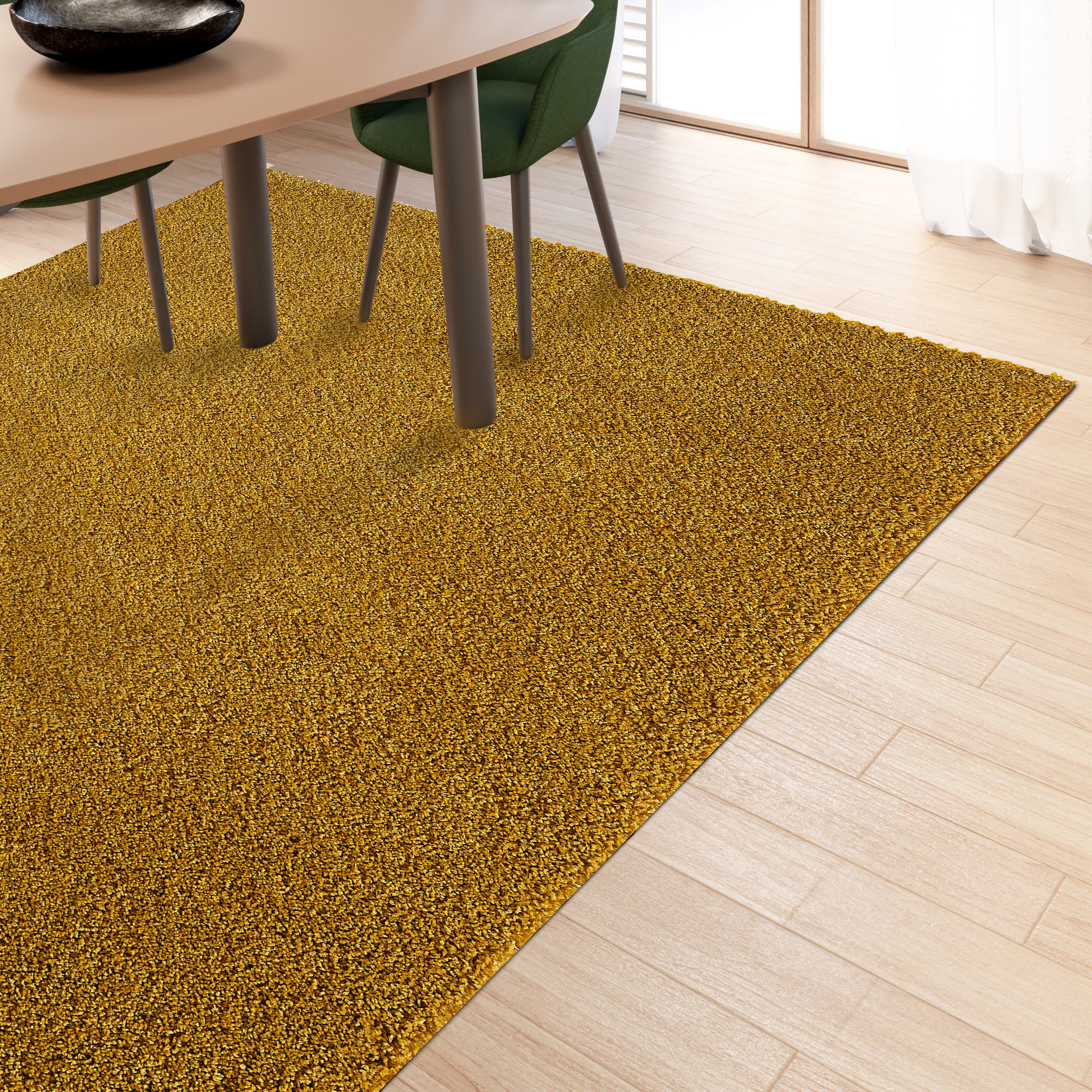 Shaggy Rug Plain Gold