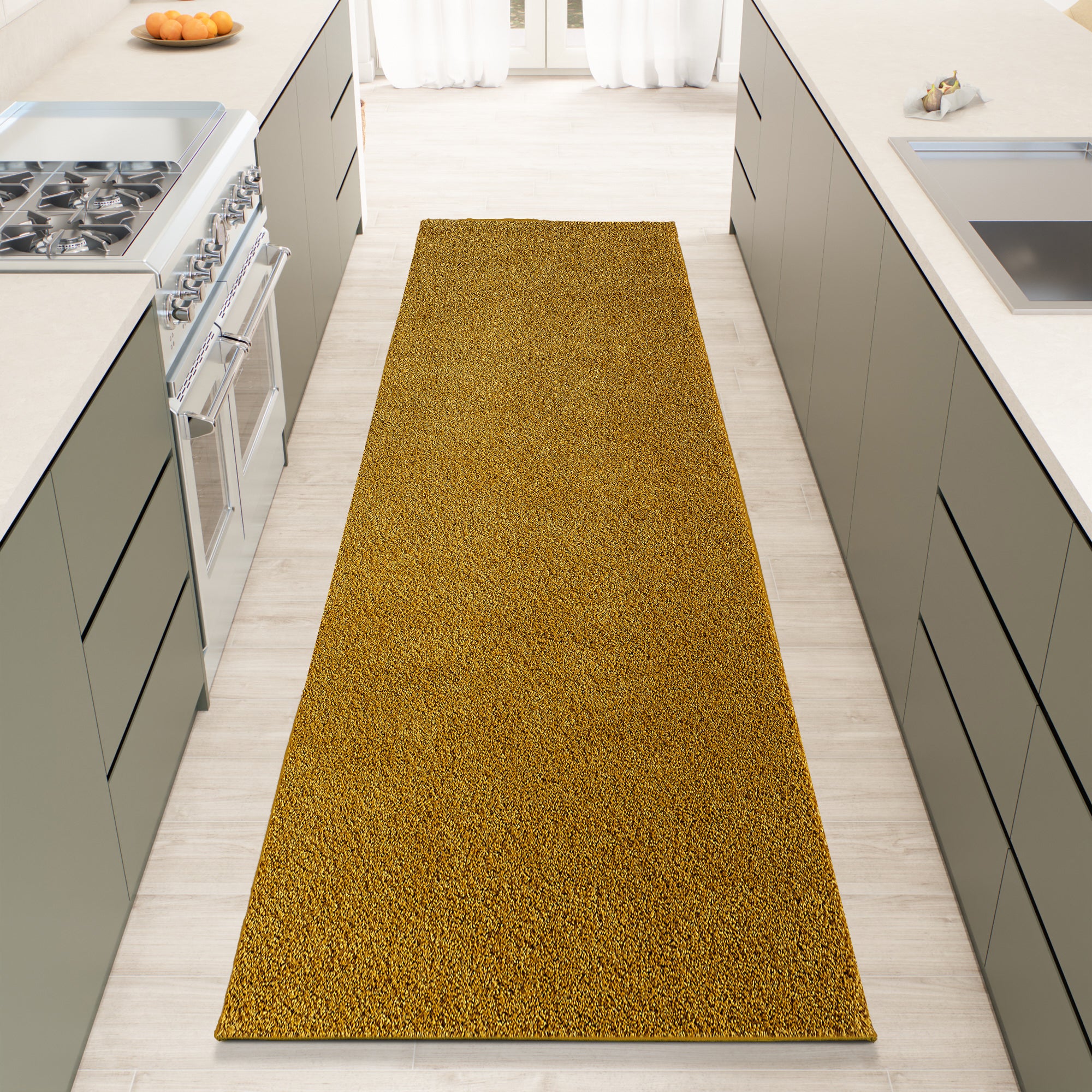 Shaggy Rug Plain Gold