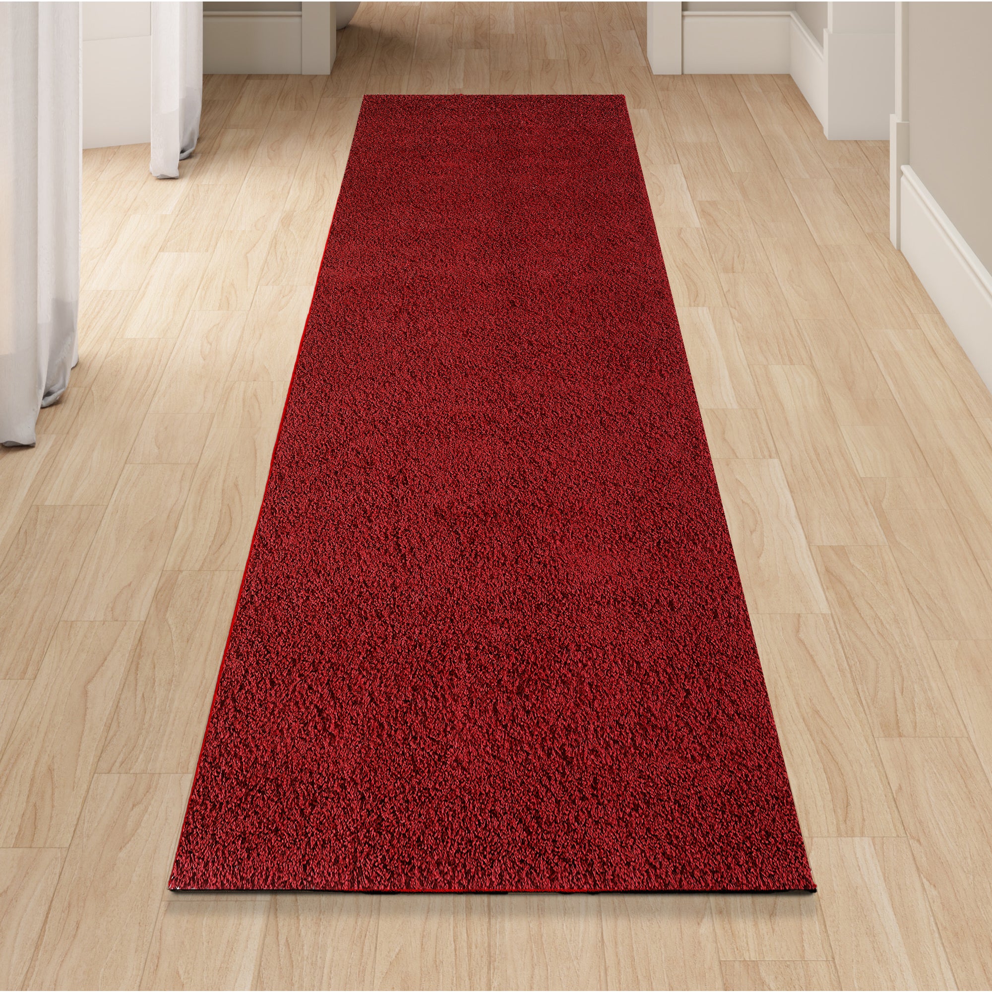 Shaggy Rug Plain Bordeaux / Dark Red