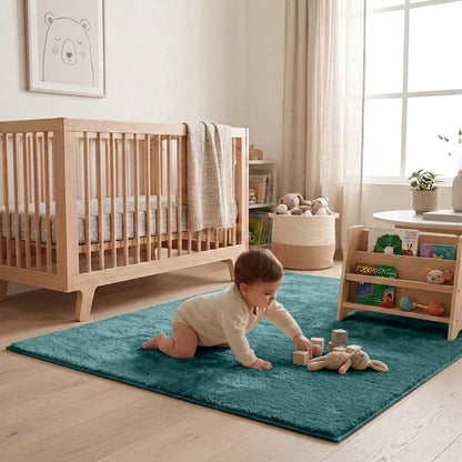 Anti-Slip Backing, Shaggy Rugs Green