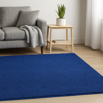 Shaggy Rug Plain Navy