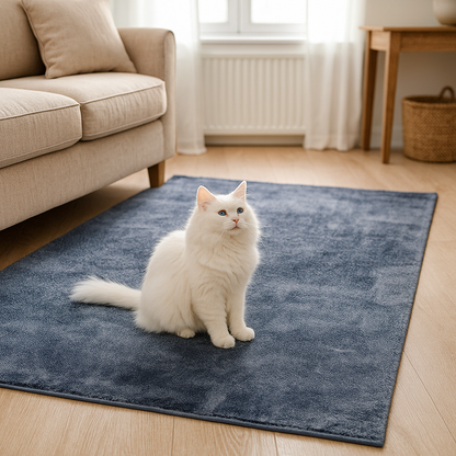 Anti-Slip Backing, Shaggy Rugs Navy