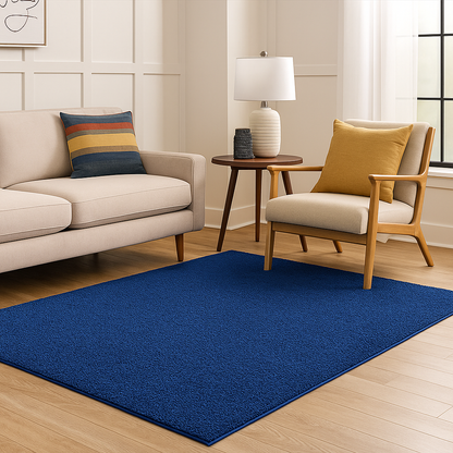 Shaggy Rug Plain Navy