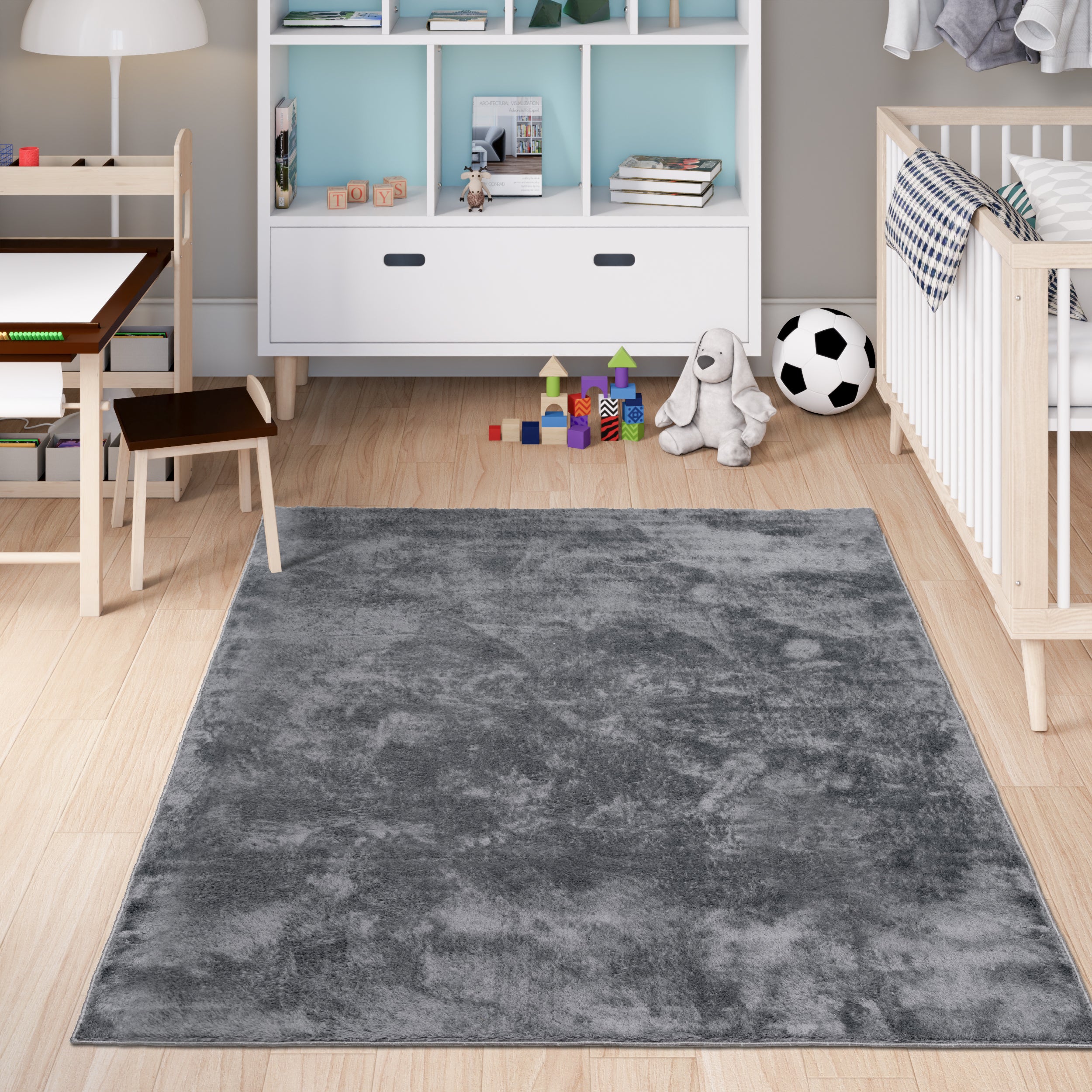 Anti-Slip Backing, Shaggy Rugs Anthracite