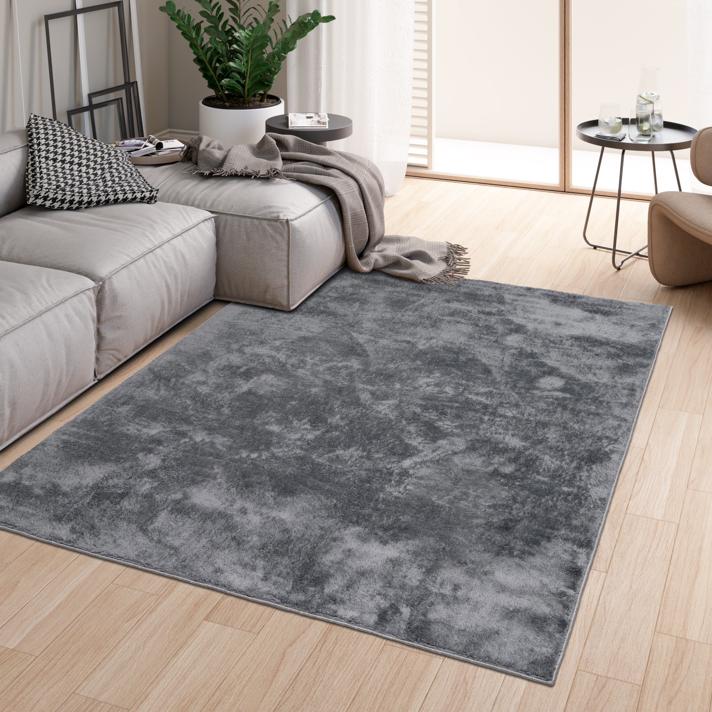 Anti-Slip Backing, Shaggy Rugs Anthracite