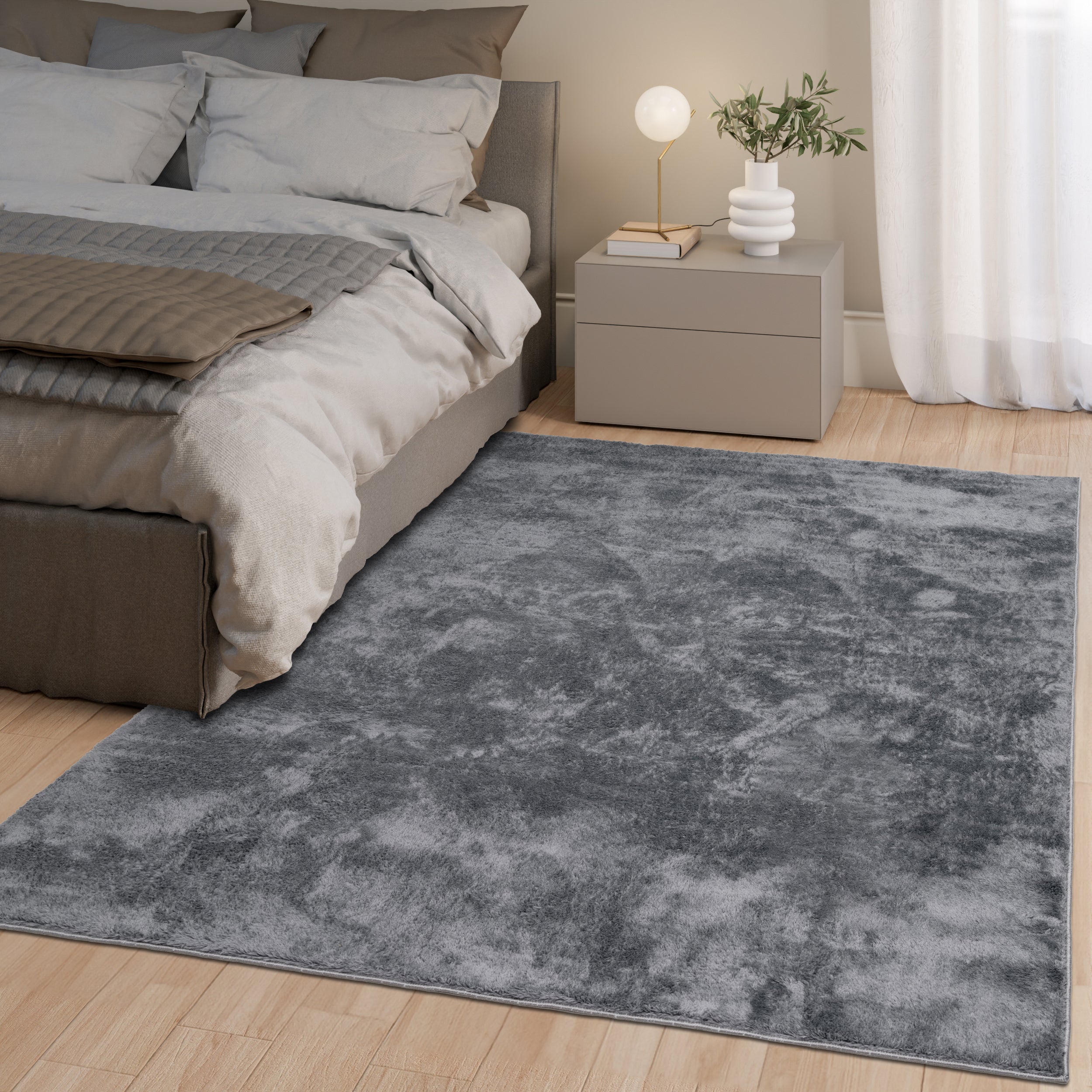 Anti-Slip Backing, Shaggy Rugs Anthracite