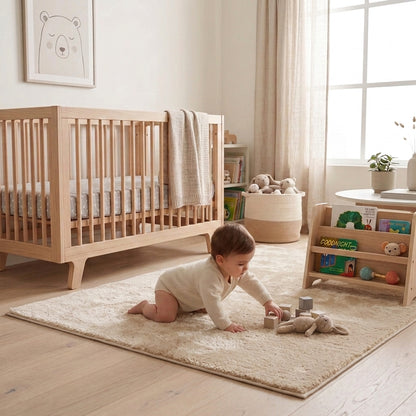 Anti-Slip Backing, Shaggy Rugs Beige
