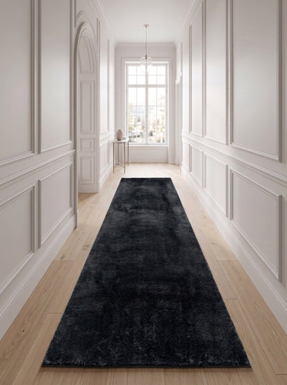 Anti-Slip Backing, Shaggy Rugs Black
