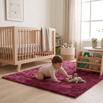 Anti-Slip Backing, Shaggy Rugs Bordeaux