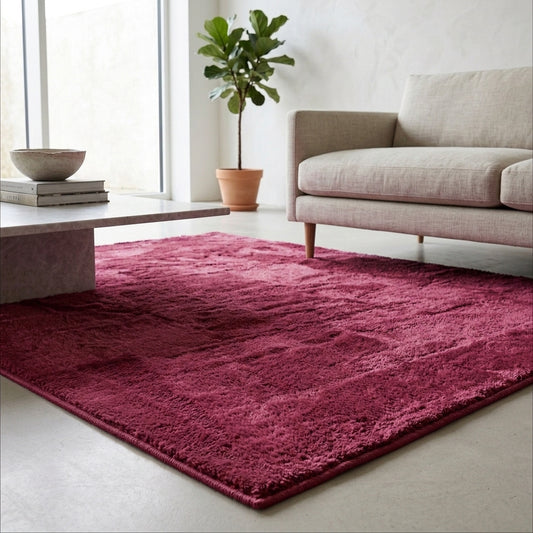 Anti-Slip Backing, Shaggy Rugs Bordeaux