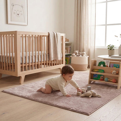 Anti-Slip Backing, Shaggy Rugs Brown