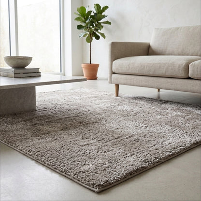 Anti-Slip Backing, Shaggy Rugs Brown