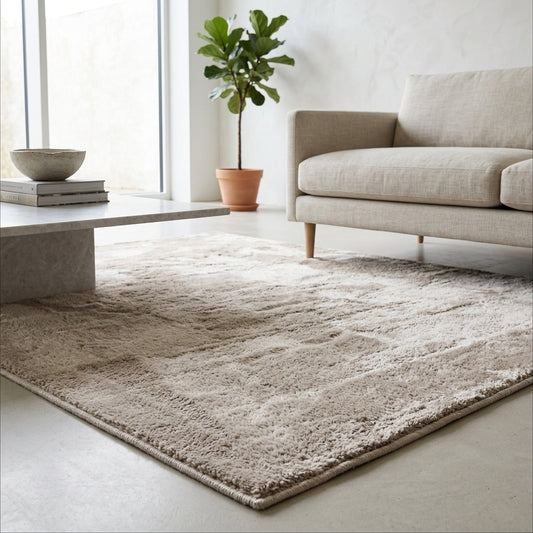 Anti-Slip Backing, Shaggy Rugs Cream