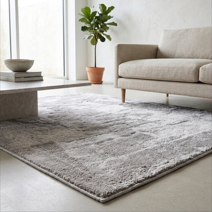 Anti-Slip Backing, Shaggy Rugs Grey
