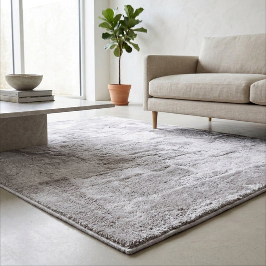 Anti-Slip Backing, Shaggy Rugs Light Grey