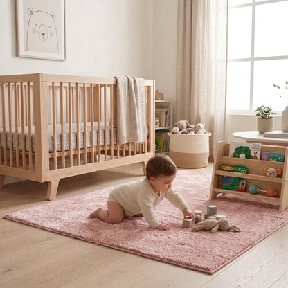 Anti-Slip Backing, Shaggy Rugs Pink