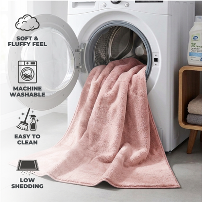 Anti-Slip Backing, Shaggy Rugs Pink