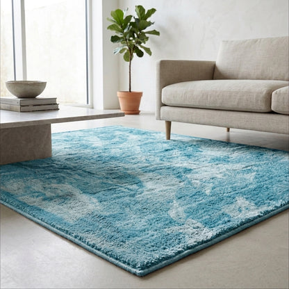 Anti-Slip Backing, Shaggy Rugs Turquoise