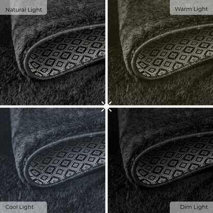 Anti-Slip Backing, Shaggy Rugs Black