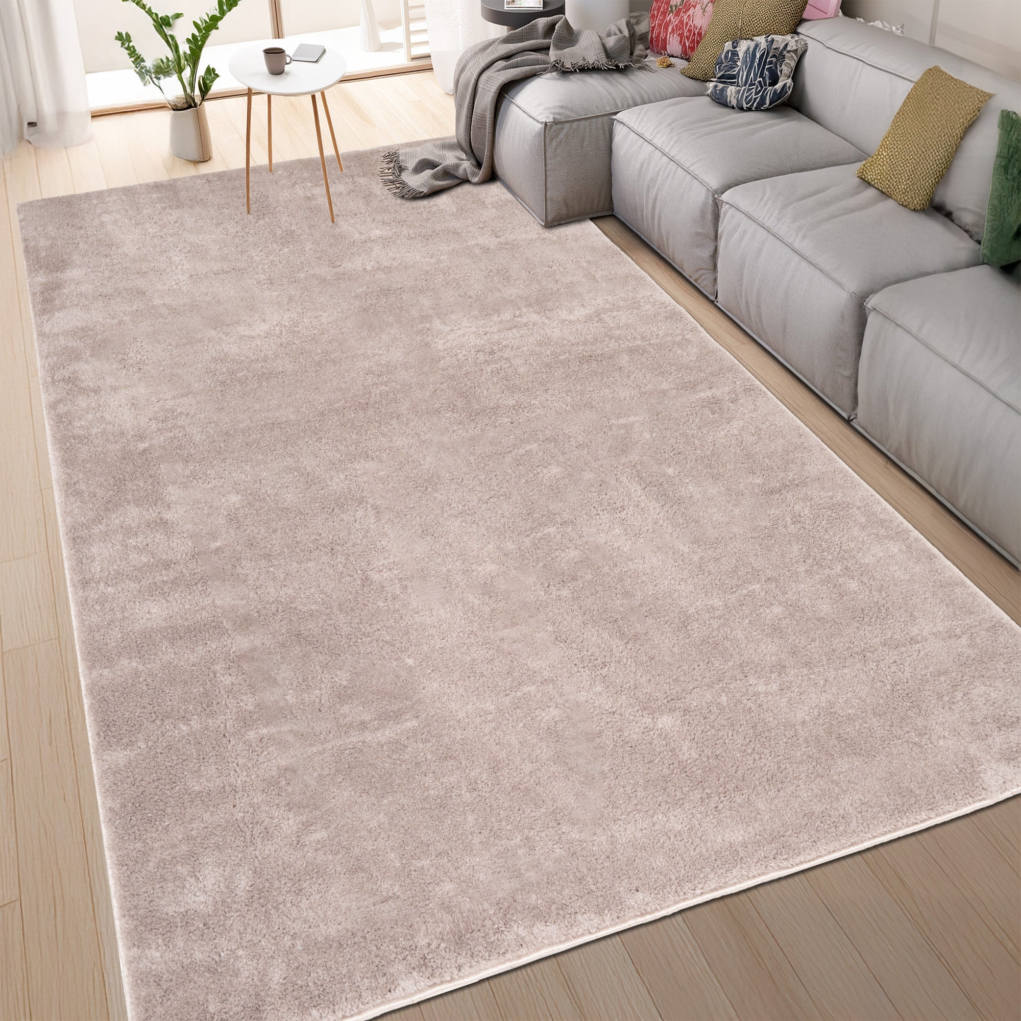 Anti-Slip Backing, Shaggy Rugs Brown