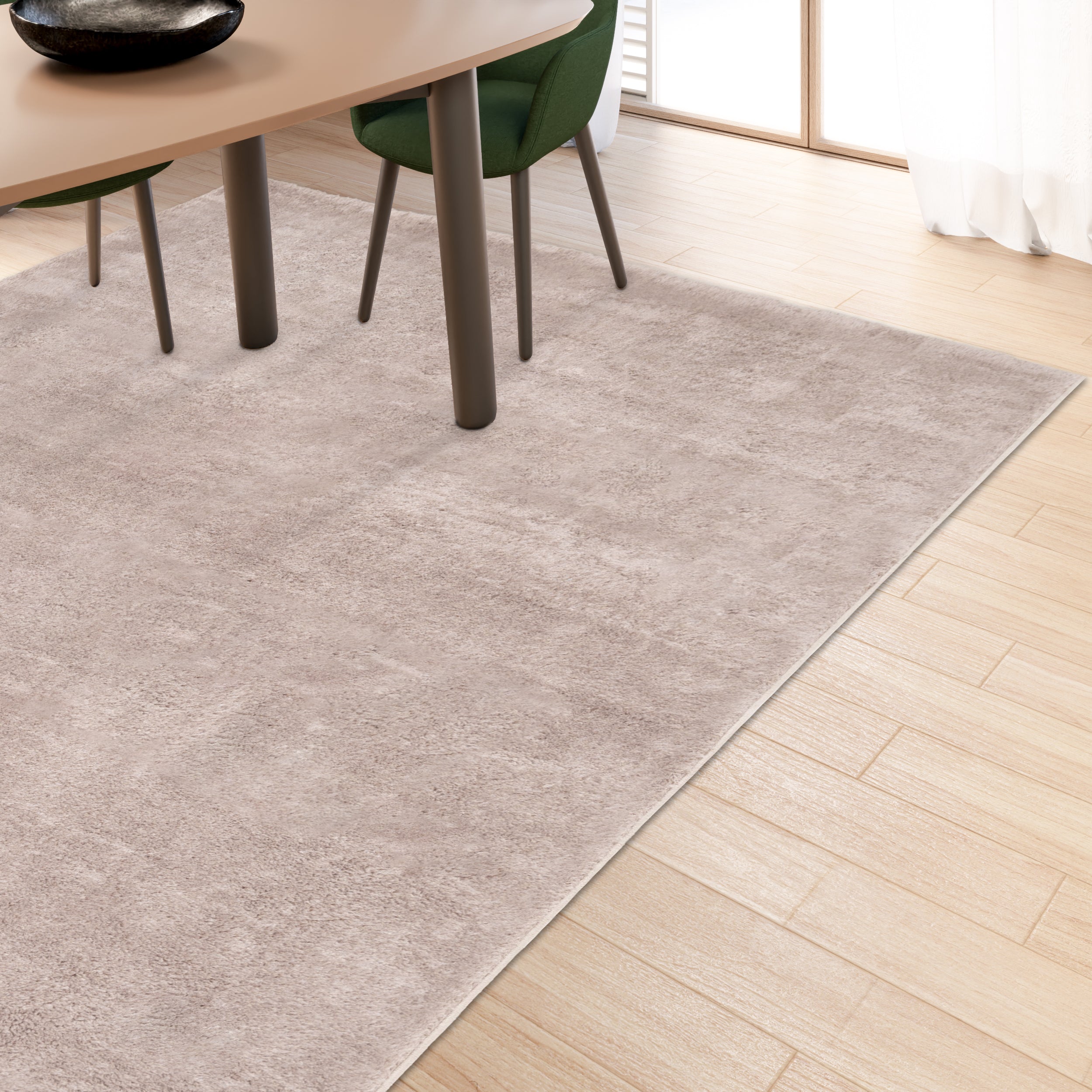 Anti-Slip Backing, Shaggy Rugs Brown