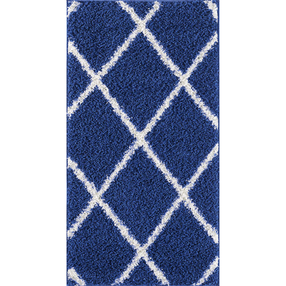 Shaggy Rug Lined Diamond Navy