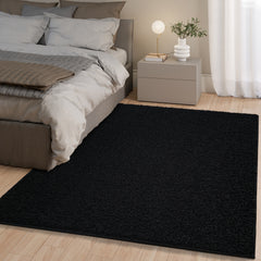 Shaggy Rug Plain Black