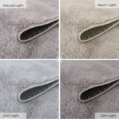 Anti-Slip Backing, Shaggy Rugs Grey