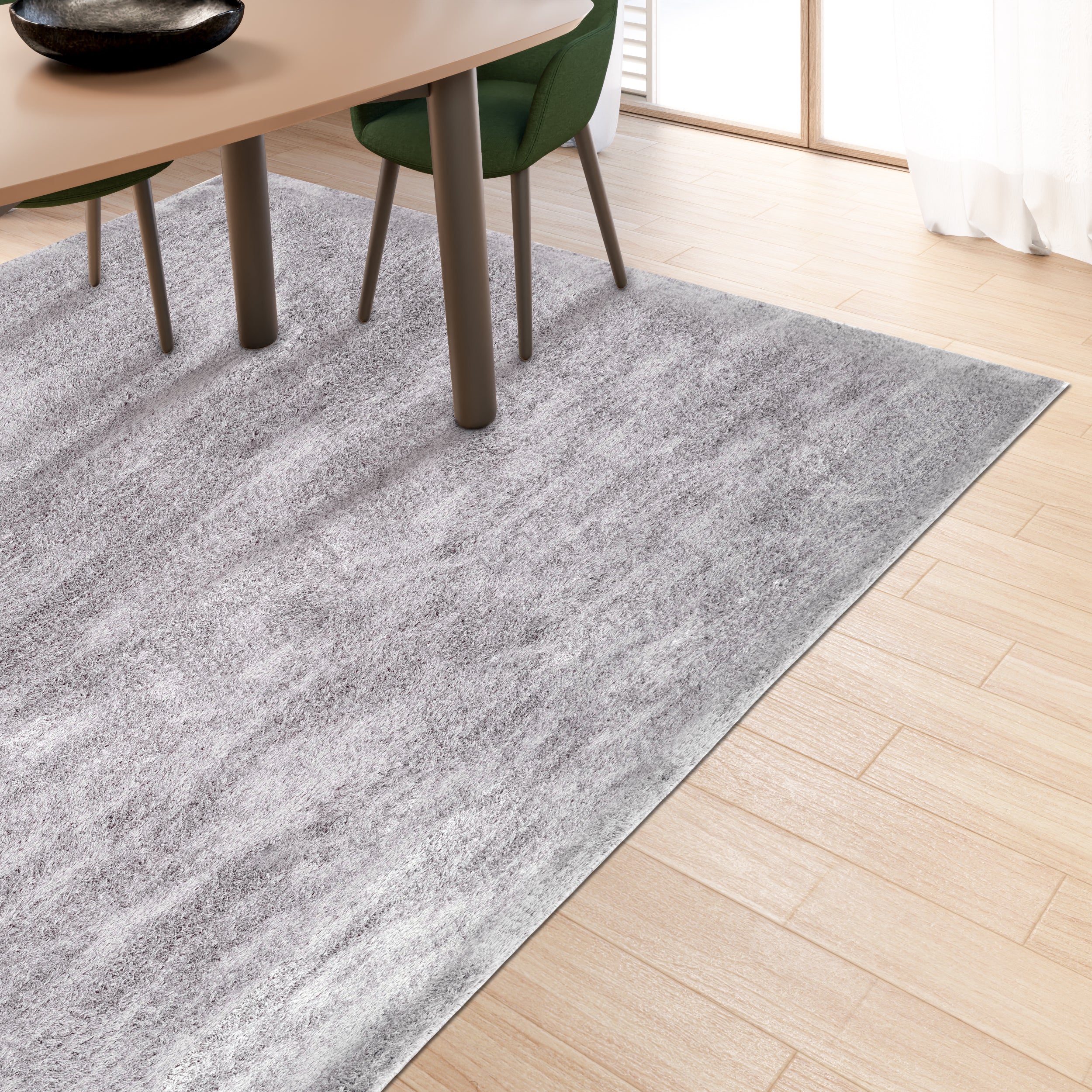 Anti-Slip Backing, Shaggy Rugs Grey