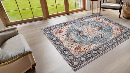 Washable Rugs HAMILTON Blue/Cream