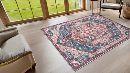 Washable Rugs HAMILTON Blue/Red