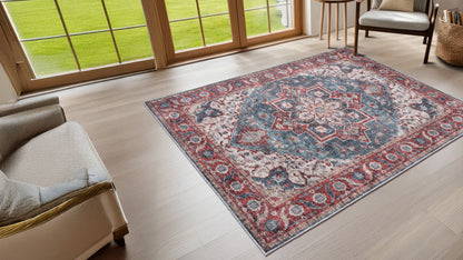 Washable Rugs HAMILTON Red/Blue