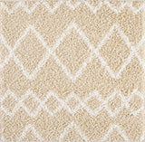 Shaggy Rug Lined Herringbone Beige/Ivory