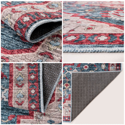 Washable Rugs HAMILTON Blue/Red