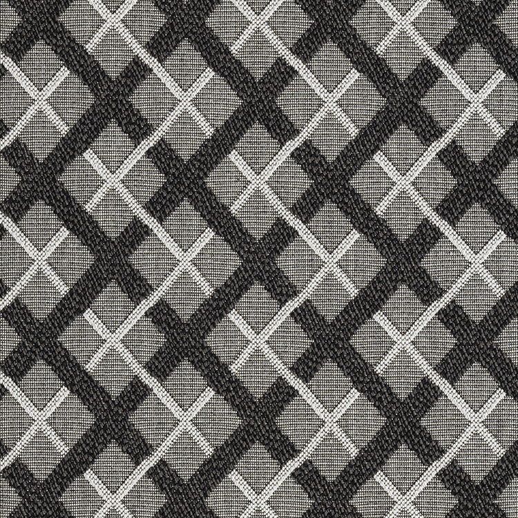 Outdoor Rugs Lined Collection Anthracite Cream