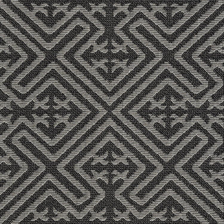 Outdoor Rugs Medallion Collection Anthracite Cream