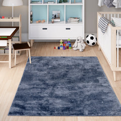 Anti-Slip Backing, Shaggy Rugs Navy