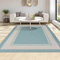 Indoor Rugs Rectangular Collection Aqua Cream