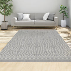 Indoor Rugs Medallion Collection Grey Cream