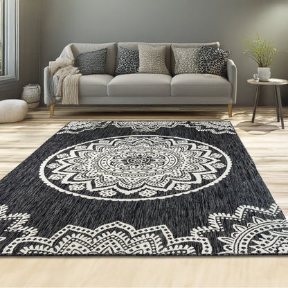 Indoor Rugs Mandala Black / Cream