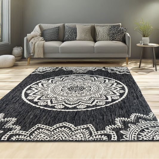 Indoor Rugs Mandala Black / Cream