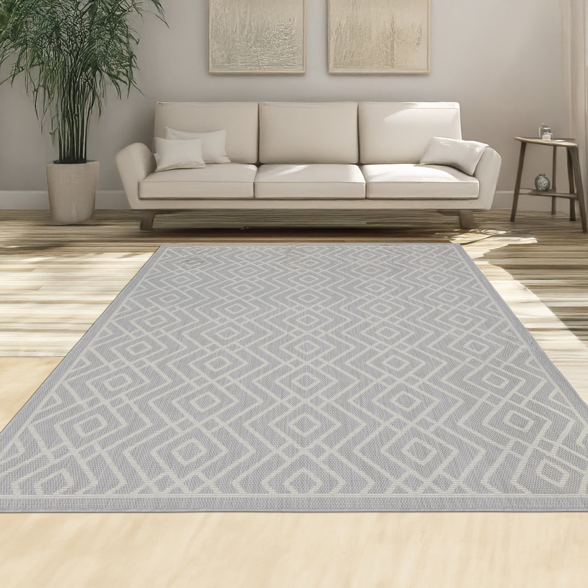 Indoor Rugs Diamond Collection Grey Cream