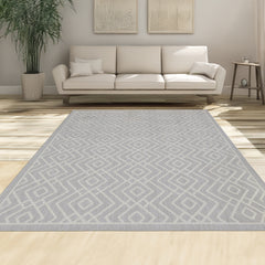 Indoor Rugs Diamond Collection Grey Cream