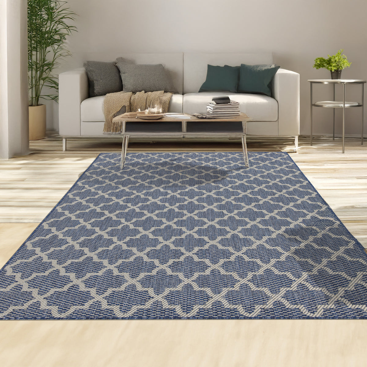 Indoor Rugs Classic Collection Dark Blue Cream