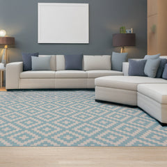 Indoor Rugs Square Collection Aqua Cream