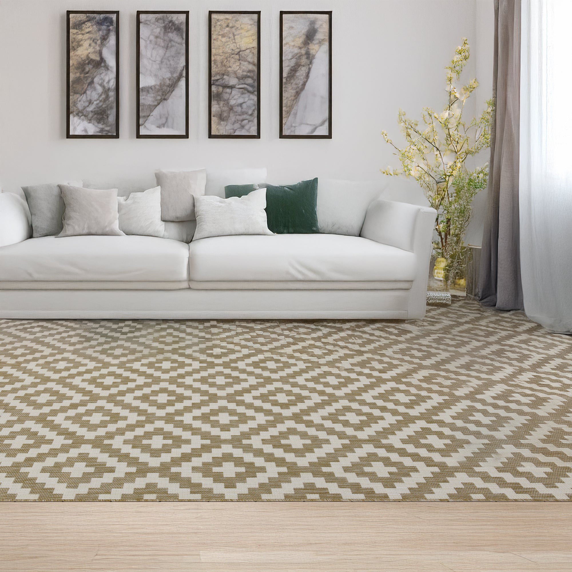 Indoor Rugs Square Collection Beige Cream