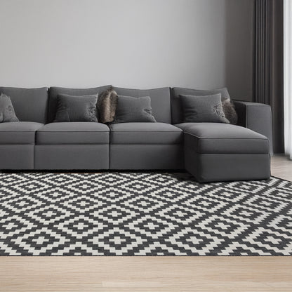 Indoor Rugs Square Collection Anthracite Cream